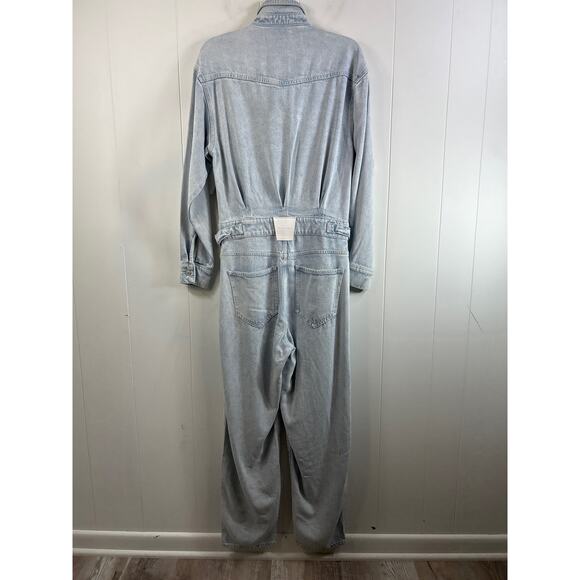 7 FOR ALL MANKIND DENIM LUSTRE BALLOON SLEEVE JUMPSUIT.  Size Small. NWOT - Picture 7 of 11